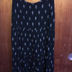 Black and white flowing dress